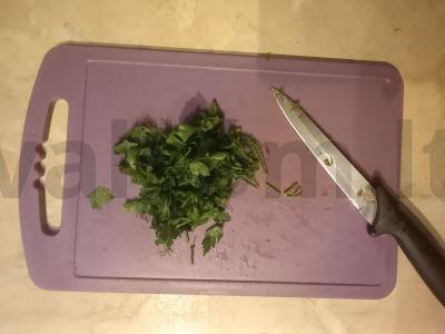 Šiltas baklažanų salotas su pievagrybiais Žingsnis 6