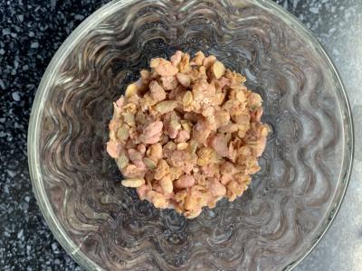 Jogurtinis pusryčių patiekalas su spanguolėmis, kukurūzų dribsniais, varškės sūriu ir granola Žingsnis 4