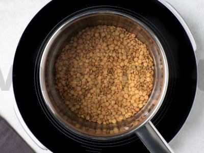 Žalioji lęša su pesto ir parmezanu Žingsnis 1