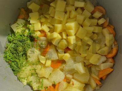 Grietinėlės sriuba-pyragas „Vištienos“ Žingsnis 3