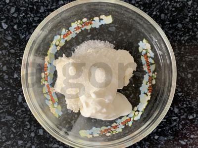 Datulės su varškės sūriu ir migdolais desertui Žingsnis 2