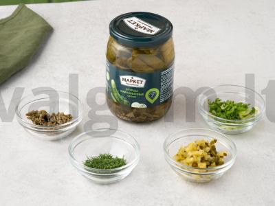 Žalias salotas su vištiena ir tartaro padažu Žingsnis 1