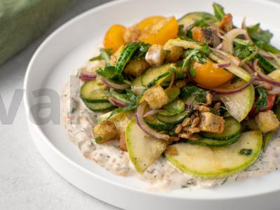 Žalias salotas su vištiena ir tartaro padažu Žingsnis 9