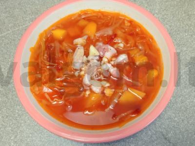 Borščas ant jautienos sultinio su šonine ir česnaku Žingsnis 10