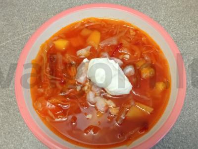 Borščas ant jautienos sultinio su šonine ir česnaku Žingsnis 11