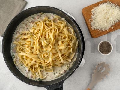 Makaronai su karbonaidu ir gorgonzola Žingsnis 6