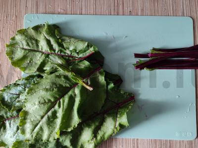 Salotos iš burokėlių lapų su grietinės padažu Žingsnis 2