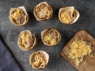 Užkandžių tartaletės iš lavašo su heku Žingsnis 6