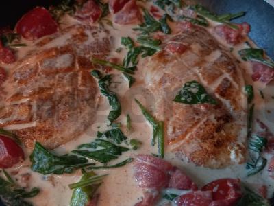 Vištienos filė su špinatais grietinėlės padaže Žingsnis 8