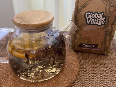 Saldus žaliasis arbata su apelsinu ir kamelija Žingsnis 4