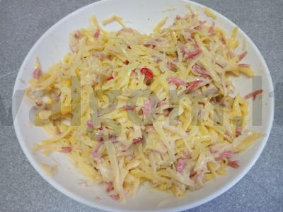 Bulviniai blynai su rūkytomis dešromis ir čili pipirais Žingsnis 7