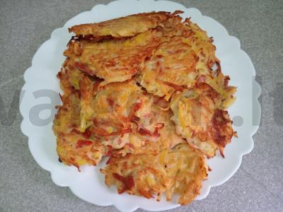 Bulviniai blynai su rūkytomis dešromis ir čili pipirais Žingsnis 10