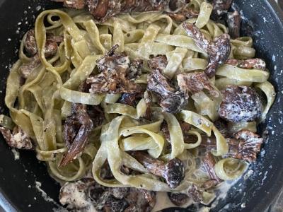 Fettuccine su grybais Žingsnis 5