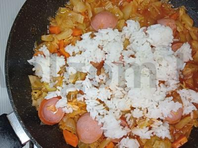 Troškinta kopūstai su ryžiais Žingsnis 5