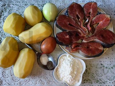 Bulviniai blynai su lašiša ir svogūnais Žingsnis 1