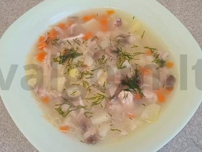 Sriuba su pievagrybiais ir vermišeliu vištienos sultinyje pagrindine nuotrauka