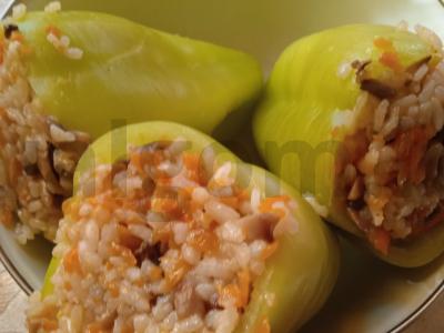 Paprikos, įdarytos ryžiais ir grybais Žingsnis 8