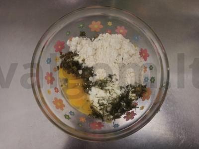 Pusryčiai su varške ir žolelėmis lavaše Žingsnis 2