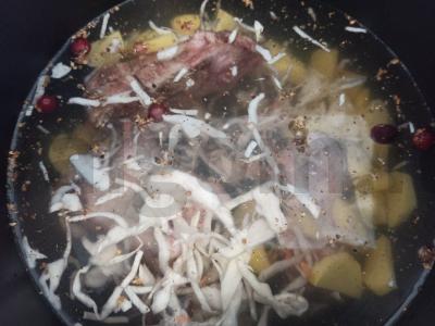 Sultingas sriuba su kiaulienos šonkauliais „Kopūstynas“ Žingsnis 4