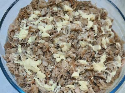 Švelnus salotas su mėsa ir kiaušiniu Žingsnis 5