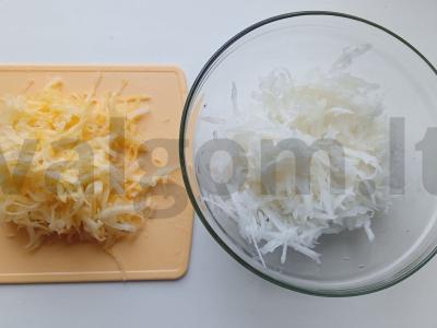 Ropės, morkos ir daikono salotos Žingsnis 1