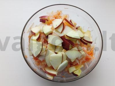 Ropės, morkos ir daikono salotos Žingsnis 3