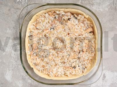 Pyragas su ryžiais ir žuvies konservais Žingsnis 9