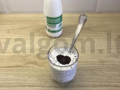 Kefyro pudingas su chia Žingsnis 3