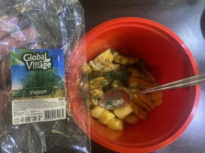 Kaimiški bulvės su šviežiu krapu Žingsnis 3