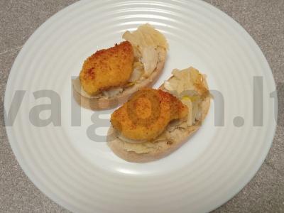 Brusketa su keptu česnaku ir vištienos juostelėmis Žingsnis 5