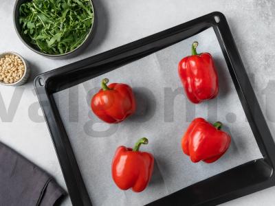 Salotas su stracciatella ir keptais saldžiaisiais pipirais Žingsnis 1