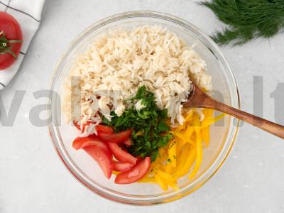 Salotos su ryžiais ir daržovėmis Žingsnis 6