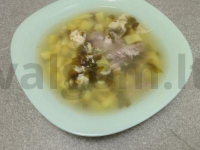 Sriuba su konservuotu rūgštynu ant ančių sultinio Žingsnis 6