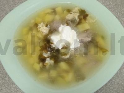 Sriuba su konservuotu rūgštynu ant ančių sultinio pagrindine nuotrauka