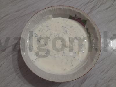 Troškintas cukinijas su faršu ir grietinės padažu Žingsnis 7