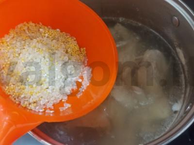 Vištienos piurė su ryžiais ir kviečiais Žingsnis 3