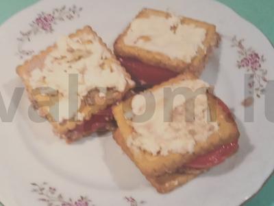 Užkandis su paštetu ir lydytu sūriu Žingsnis 4