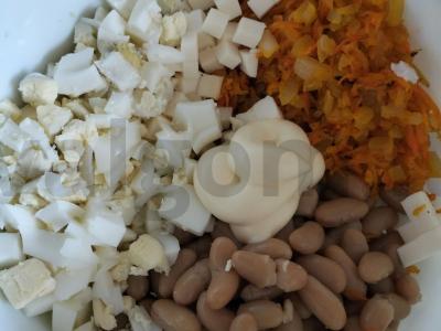 Salotos su pupelėmis, sūriu ir kiaušiniu Žingsnis 5