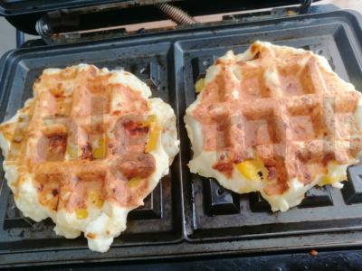 Persikų vafliai su stevija multikepėje Žingsnis 10