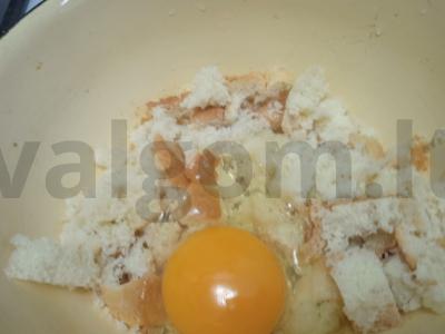 Zrazai su kiaušiniu ir varškės sūriu Žingsnis 3