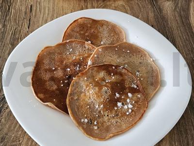 Kakavų ir cukraus pudros blynai Žingsnis 6