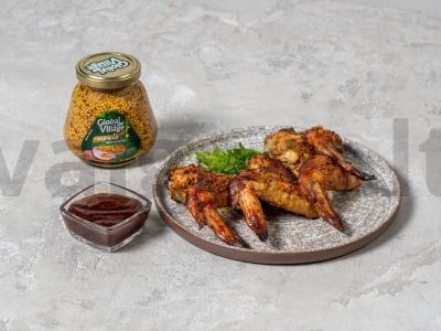 Vištienos sparneliai medaus-garstyčių padaže orkaitėje pagrindine nuotrauka