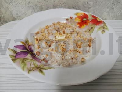 Sotūs grūdų košė su razinomis ir riešutais Žingsnis 3