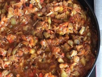 Baklažanų ikra su česnaku, pomidoru ir čili Žingsnis 5