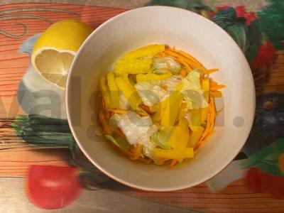 Salotas „Švec“ su vištiena, daržovėmis ir traškučiais Žingsnis 4