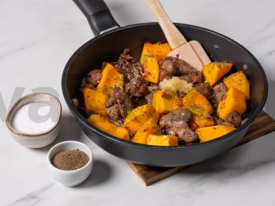 Moliūgas su vištienos kepenėlėmis Žingsnis 6