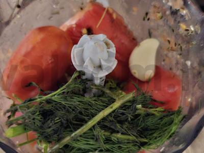Žiemai paruošimas iš pomidorų ir žolelių Žingsnis 3
