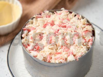 Sluoksniuotas salotas „Sniego krabas“ Žingsnis 5