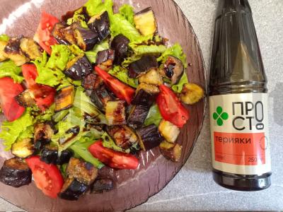 Salotas su traškiais baklažanais ir terijaki padažu Žingsnis 6