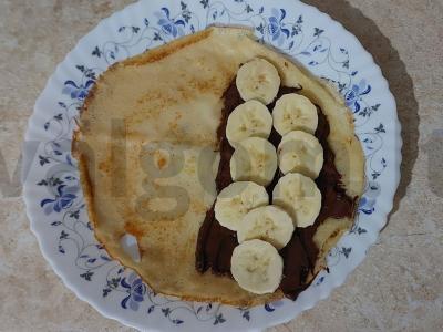 Blynai su šokoladiniu kremu ir bananais Žingsnis 2